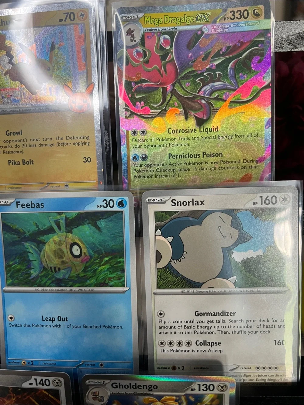 Pokemon TCG-11 Card Lot//Includes Snorlax, Pikachu, Mega Dragalge